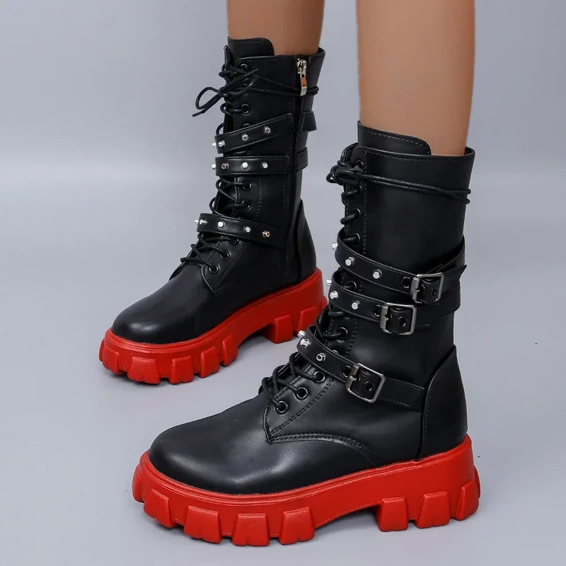 Combat Boots | Triple Buckle & Chunky Sole | Braviixx