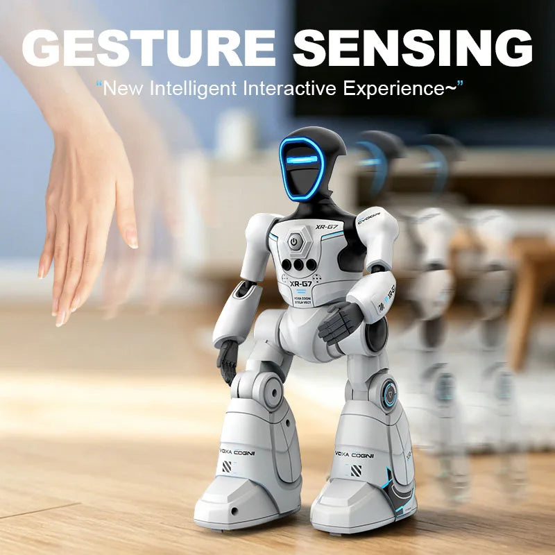AI Smart Voice & Gesture Control Robot Toy | Programmable Interactive Robot with LED Lights, Music & Dance | Braviixx