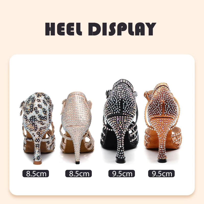 Women's Rhinestone Cross-Strap Dance Heels | Braviixx