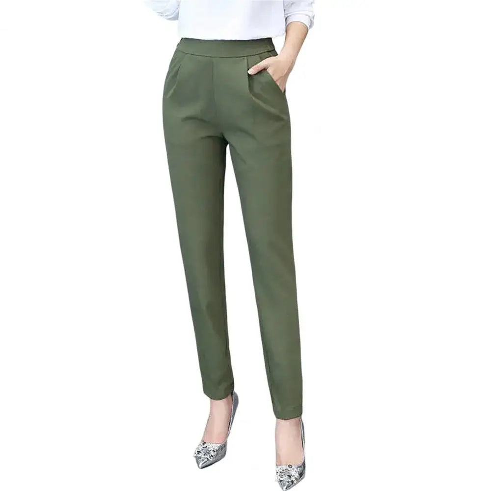 2026 Woman Suit Pants Elegant High Waist Pencil Pants OL Skinny Trousers Temperament Commuting Nine Point Harem Pants 90%