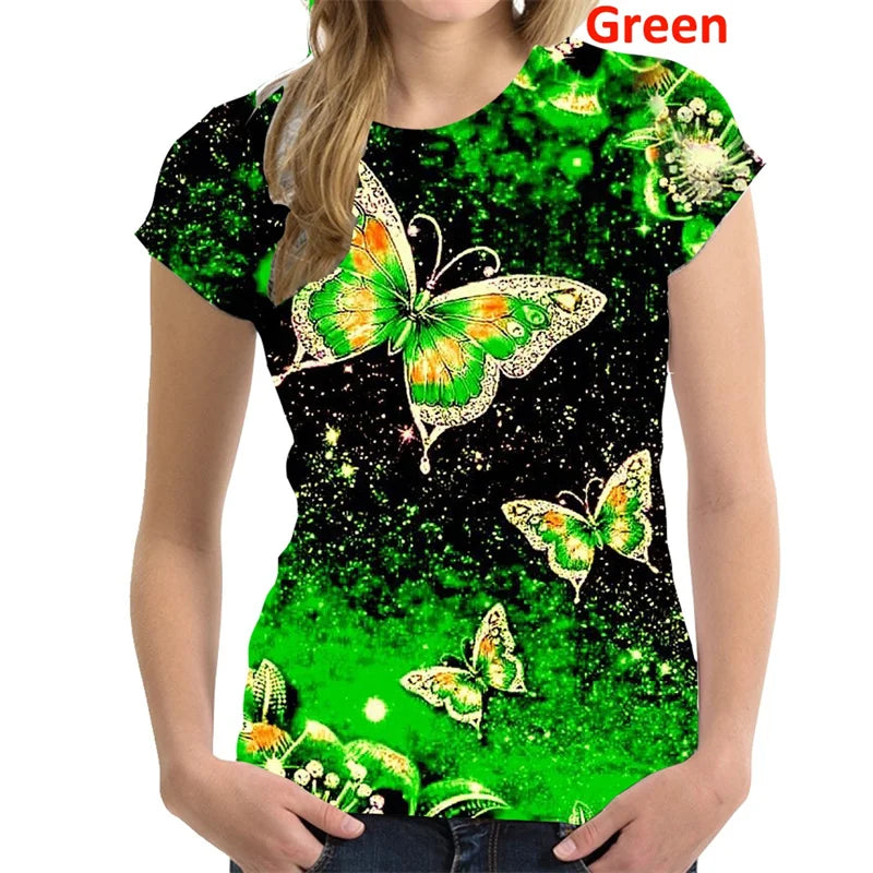 Butterfly Floral Print Oversized T-Shirt | 3D Colorful Harajuku Tee | Braviixx