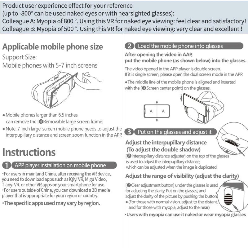 3D VR Glasses for Smartphones | Blue Light Lens VR Headset with Optional Gamepad | Braviixx