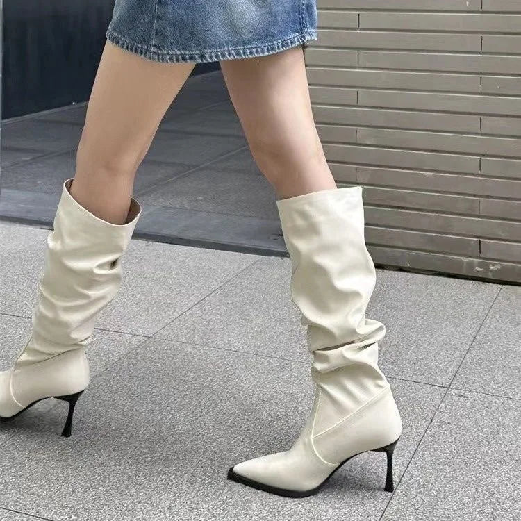 Knee-High Boots | Slouch Shaft & Stiletto Heel | Braviixx