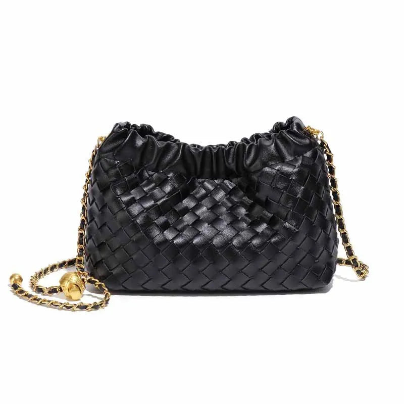 Women's Woven Crossbody Bag | Chain Strap | Braviixx