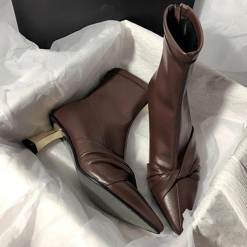 Modern Boots Patent Leather Designer Brand Luxury 2025 New Winter Ankel Boots Bow Wedding Party Dress Gladiator Women Shoes