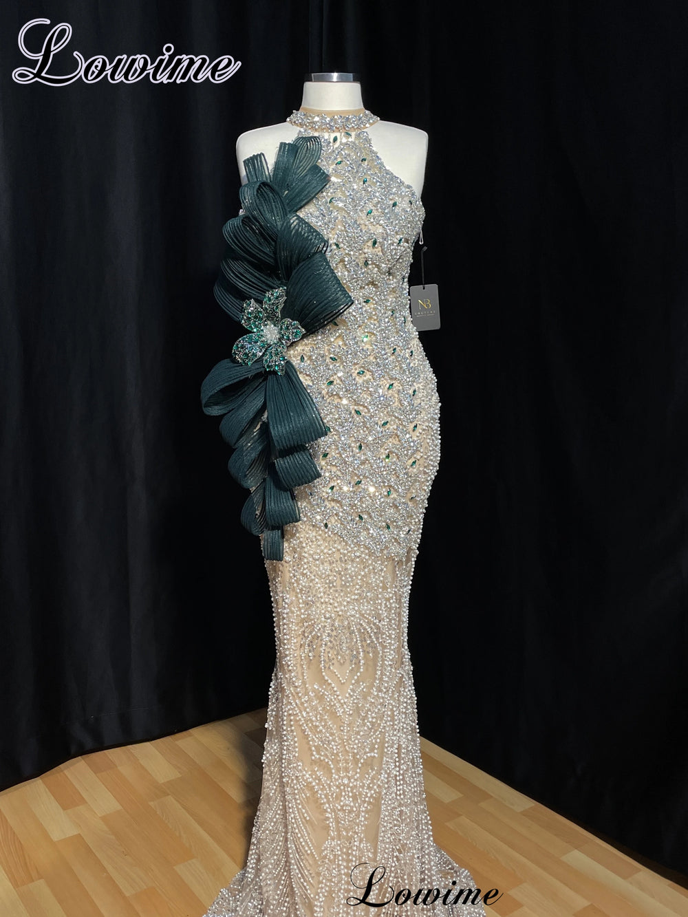 Embellished Halter Mermaid Gown | Sculpted Side Detail | Braviixx