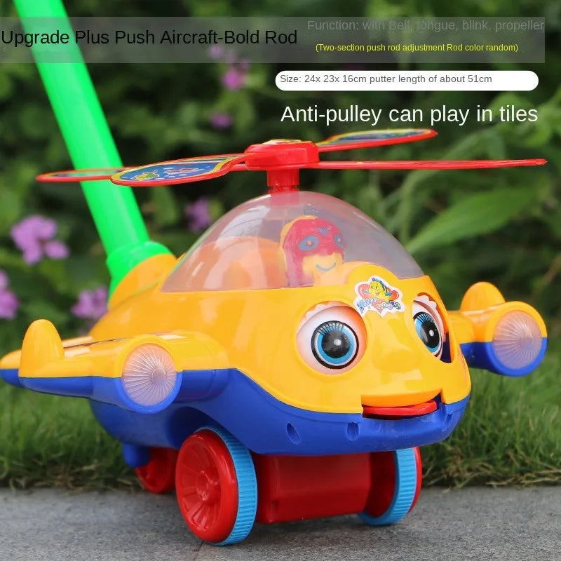 Push-Along Airplane Toy with Bell | Braviixx