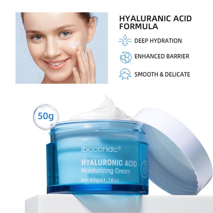 Hyaluronic Acid Water Gel & Moisturizing Cream | Oil-Free · All Skin Types | Face · Neck · Body | 50g | Braviixx