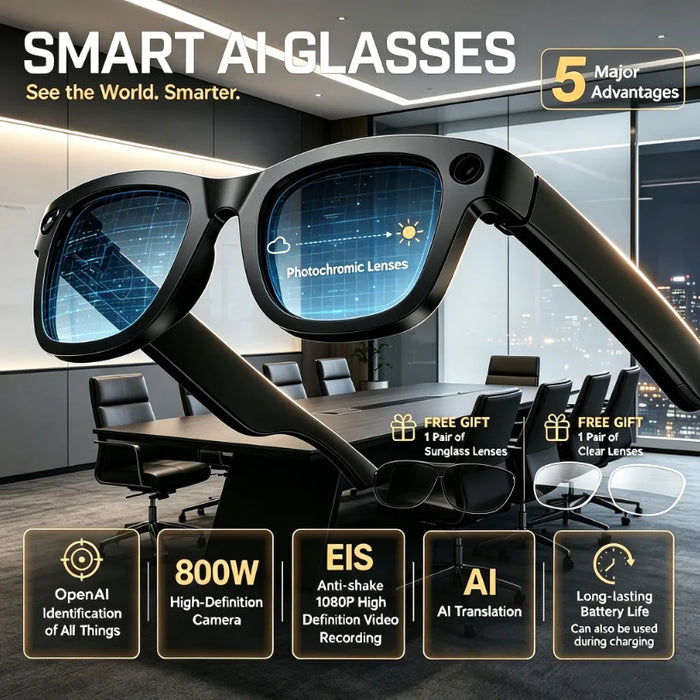 8MP AI Camera Smart Glasses with Bluetooth Calling | Braviixx