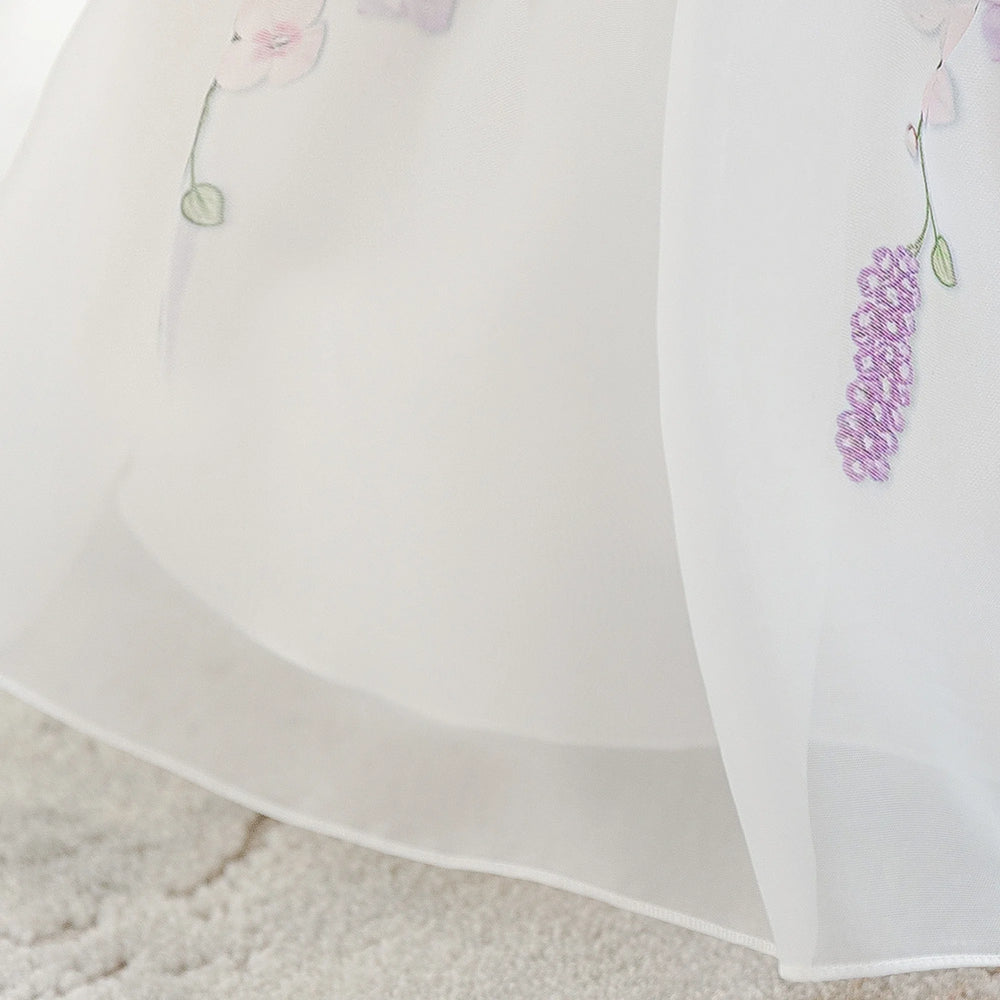 Toddler Baptism Party Baby Girls Dress Elegant Flower 1st Birthday Wedding Princess Dress Girl Christening Bridesmaids Prom Gown