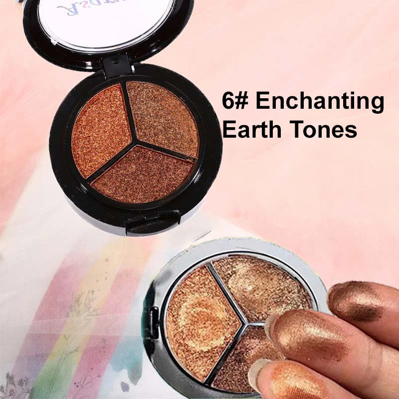3 Colors Pearlescent Eyeshadow Palette Creamy Mousse Texture Earth Tones Nude Eye Shadow Waterproof Long Lasting for Daily Use