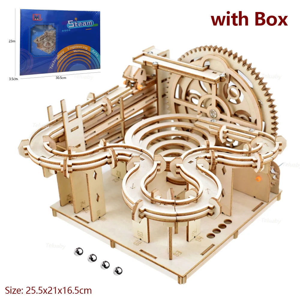 3D Wooden Marble Run Puzzle Kit | Braviixx