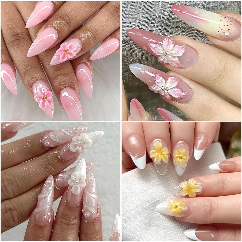 3D Silicone Nail Art Mold | Floral Lily & Hibiscus Template | Braviixx