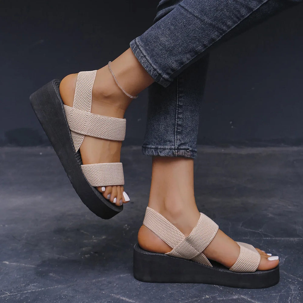 Big Size Light Weight Leisure Wedges Sandals For Women Daily Walking Platform Shoes Soft EVA Sole Girls Student Street Sandalias