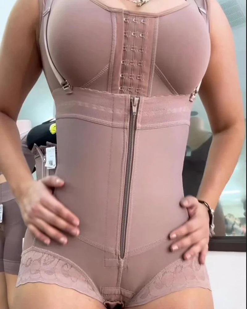 Colombian Faja Open-Bust Bodysuit | Lace Detail | Braviixx