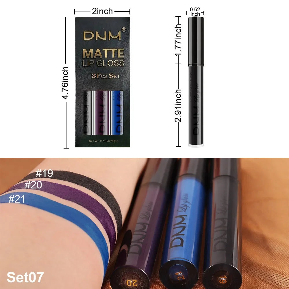 3-Piece Matte Liquid Lipstick Set | 10 Color Combinations | Braviixx