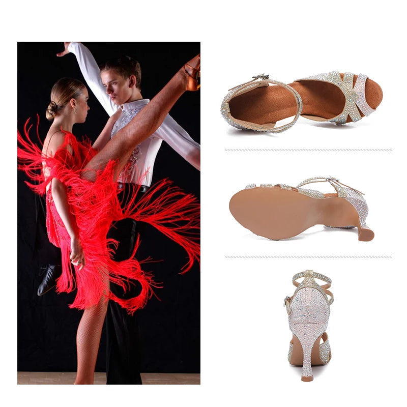 Women's Rhinestone Latin Dance Heels | Braviixx