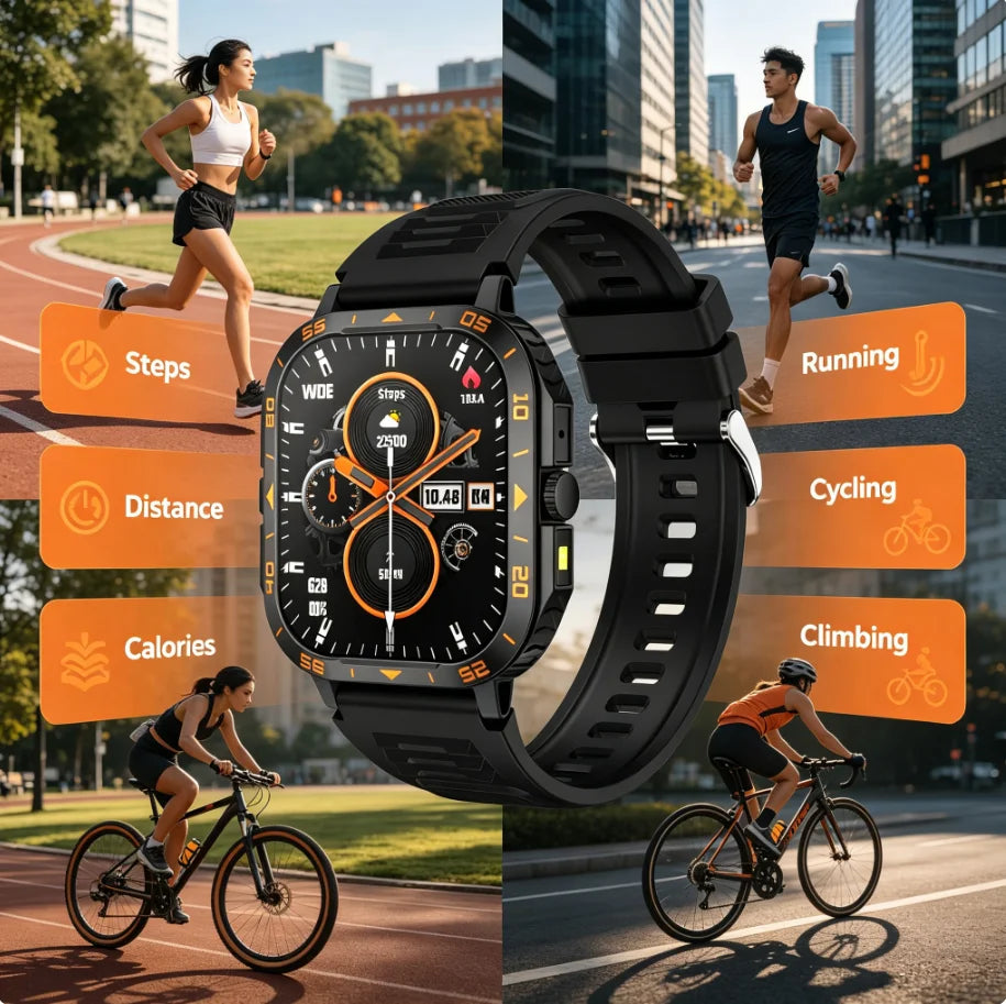Sports Smartwatch | Bluetooth Calls & Camera Remote | Braviixx