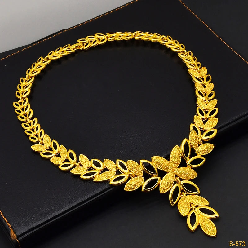 Gold-Tone Jewellery | Leaf Set & Pendant Necklace Options | Braviixx