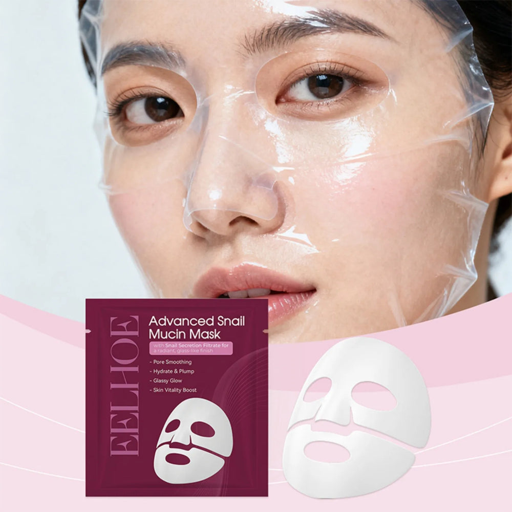 Snail Mucin Face Mask Hydrating Plump Glow Pore Smoothing Sheet Mask Snail Secretion Filtrate Glass Skin Brightens Complexion