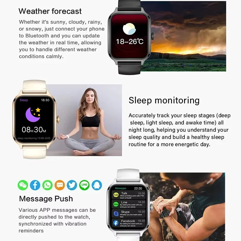 2.01" Bluetooth Smart Watch with Blood Oxygen & Pressure Monitoring | Braviixx