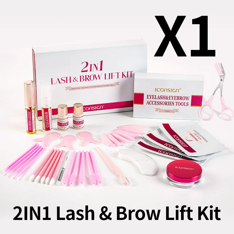 ICONSIGN 2-in-1 Professional Lash & Brow Lifting Kit | 15-Piece Perm Set | Lasts 6–8 Weeks | Braviixx