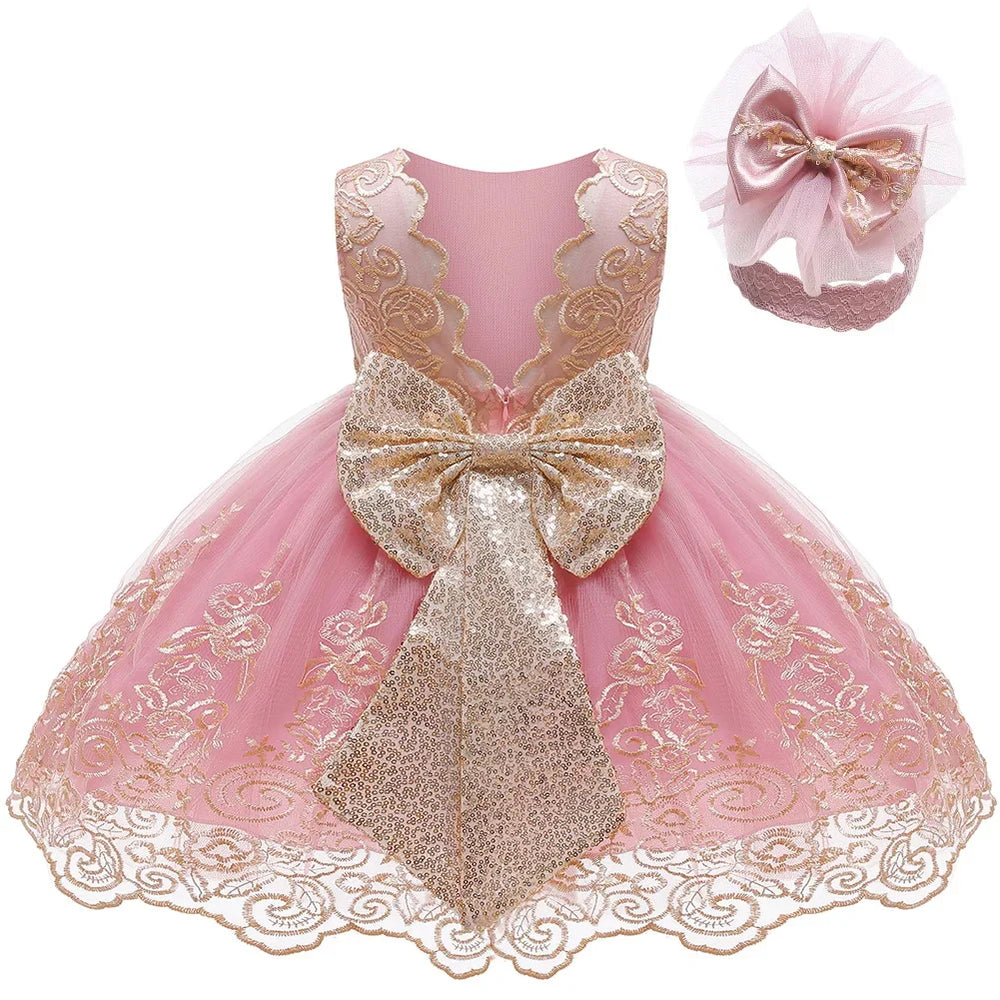 Baby Girls Princess Party Dress | Sleeveless Bow Ball Gown | 3M–24M | Braviixx