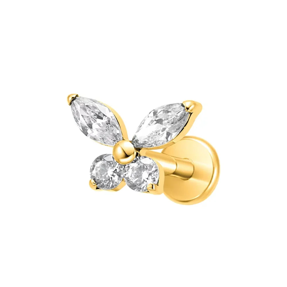 PUTITUP F136 Titanium Alloy Classic Luxury Combination Ear Studs Fashionable Ear Cartilage Lip Studs Body Piercing Jewelry