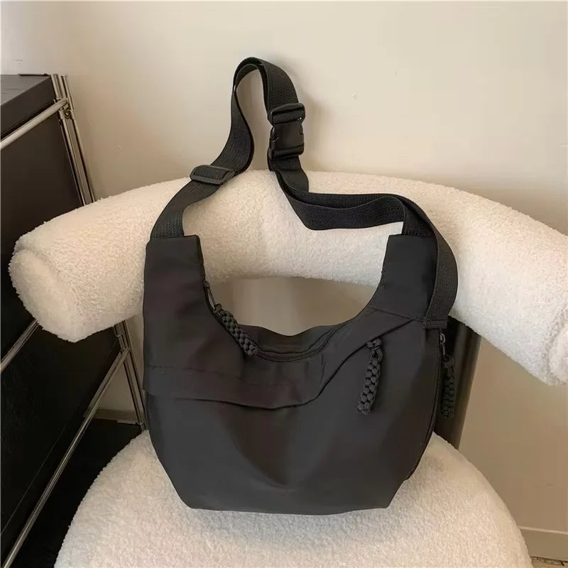 HOMEFISH 2026 New Fashion Large Capacity Casual Nylon Women Shoulder Bag Korean Style Hobos Bag Youth Crossbody Shoulder