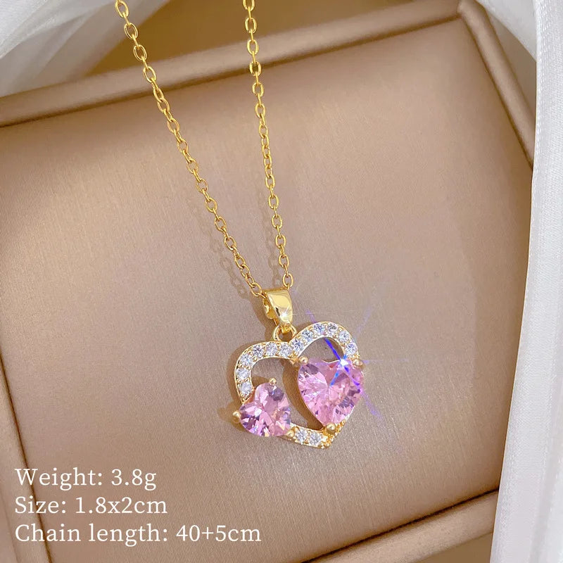 Heart Zircon-Style Pendant Necklace | Braviixx