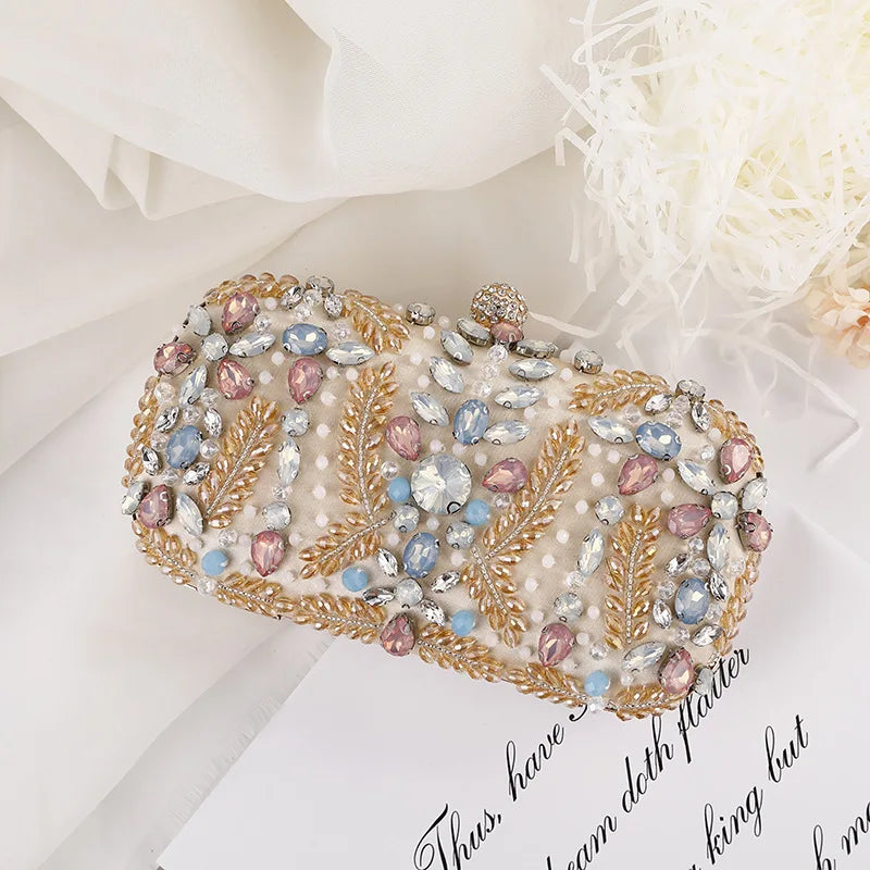Women's Crystal Beaded Clutch Evening Bag