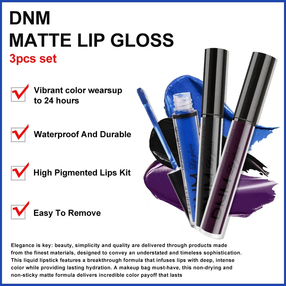 3-Piece Matte Liquid Lipstick Set | 10 Color Combinations | Braviixx