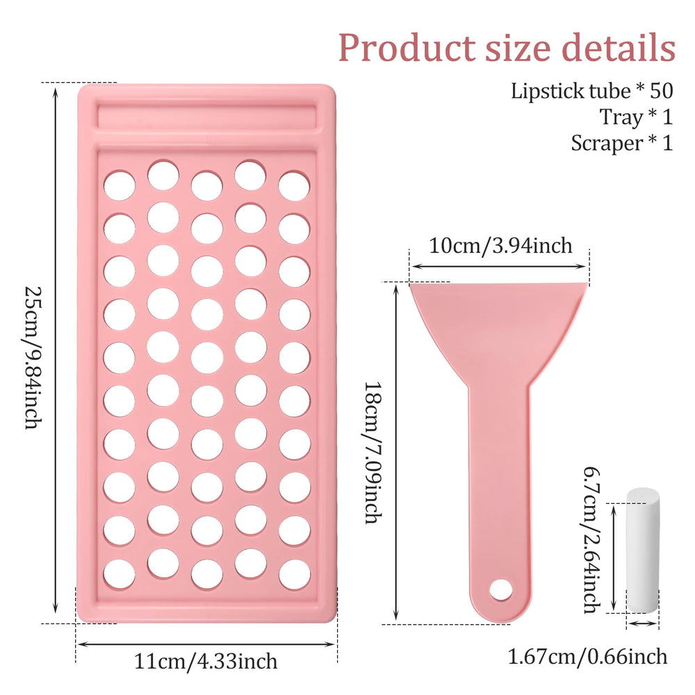 50-Piece Twist-Up Lip Balm Tube Kit | Filling Tray & Spatula | Braviixx