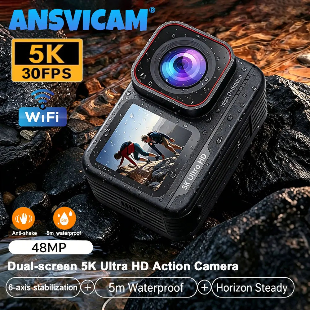 Dual-Screen Action Camera | Wi-Fi & 6-Axis Stabilization | Braviixx