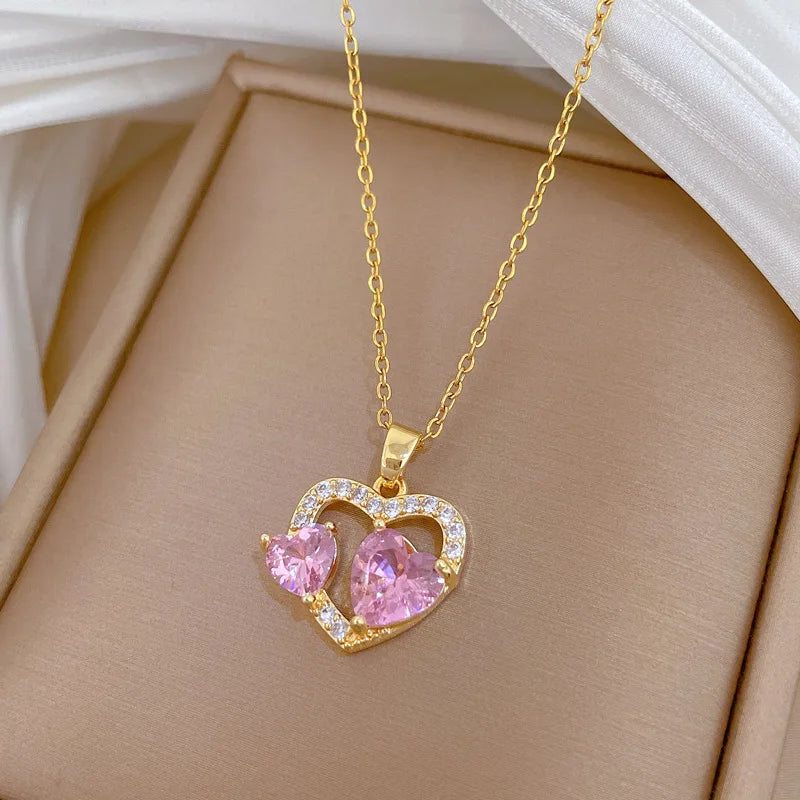 Heart Zircon-Style Pendant Necklace | Braviixx