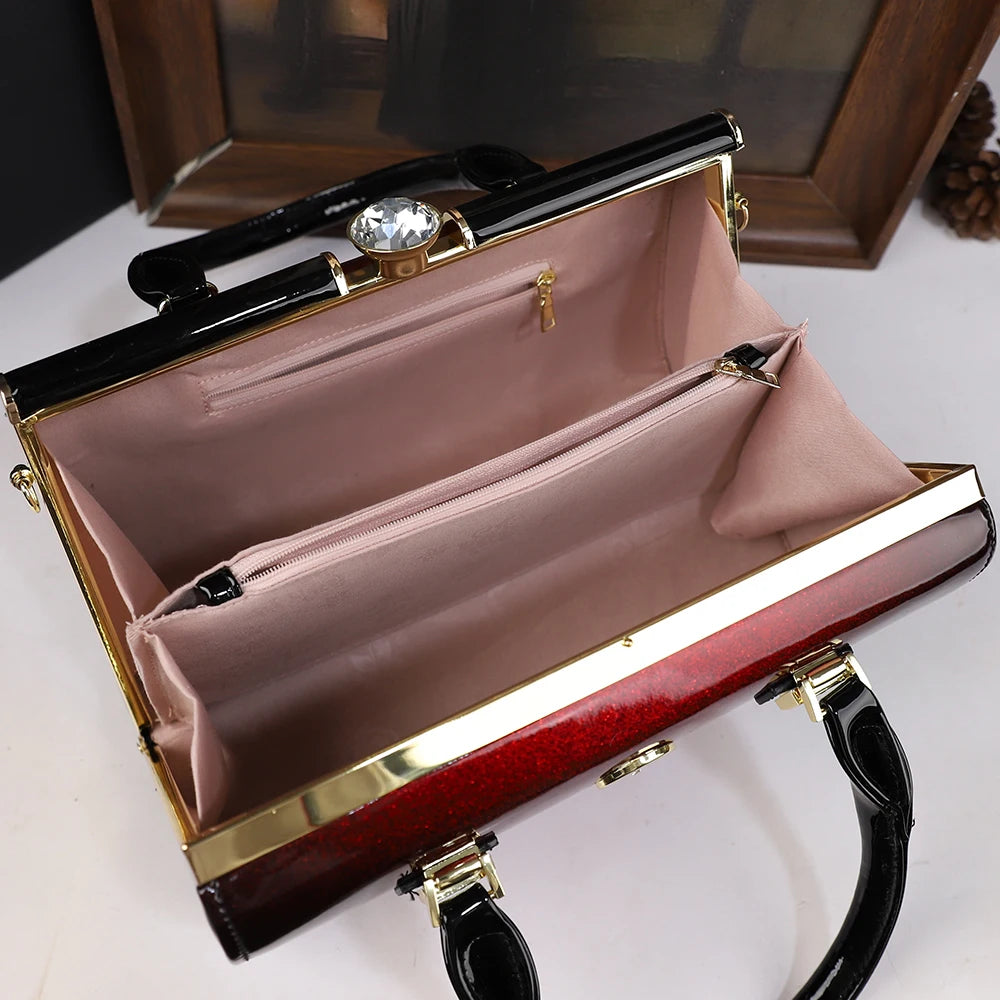 Structured Top-Handle Bag | Jewel Clasp & Shoulder Strap | Braviixx