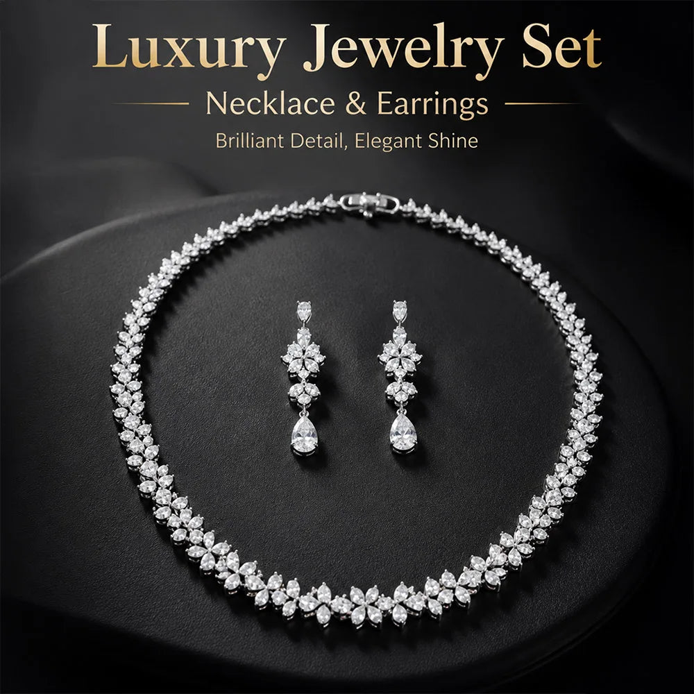 Heart Necklace & Earrings Set | Braviixx