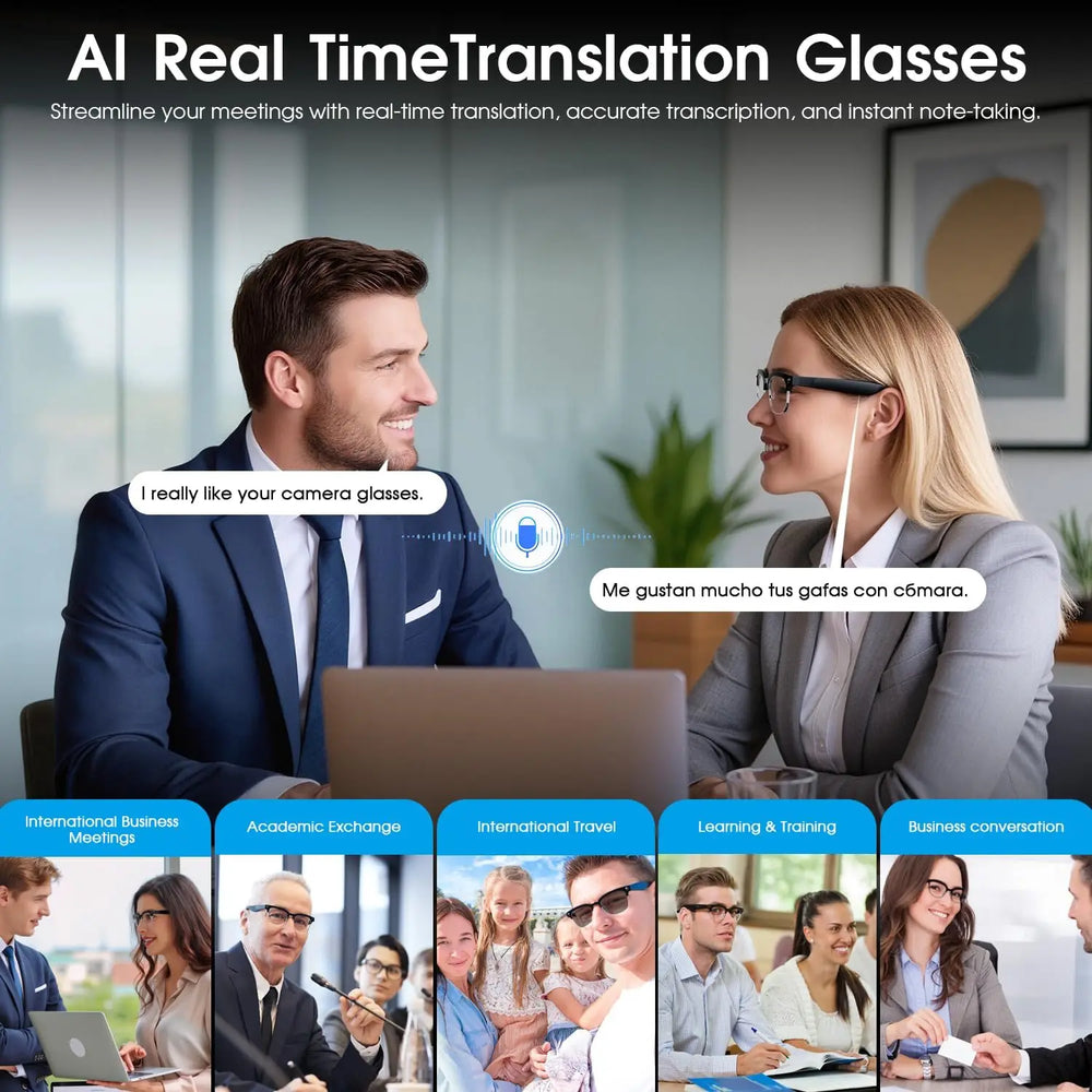 800W AI Camera Smart Glasses with Bluetooth Audio & Translation | Braviixx