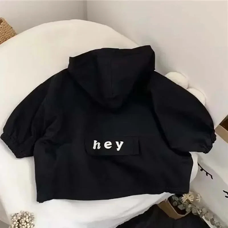 Kids’ Letter-Print Hooded Jacket | Braviixx
