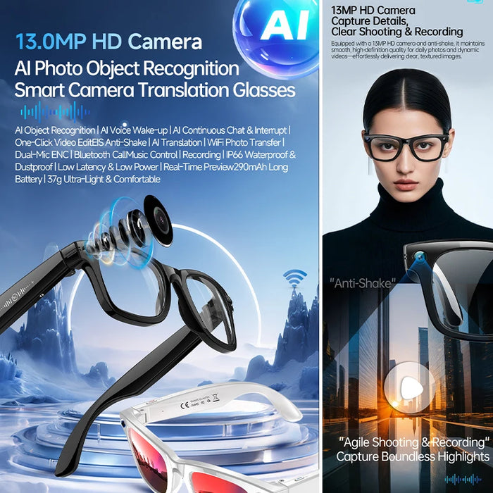 13MP AI Camera Smart Glasses | Braviixx