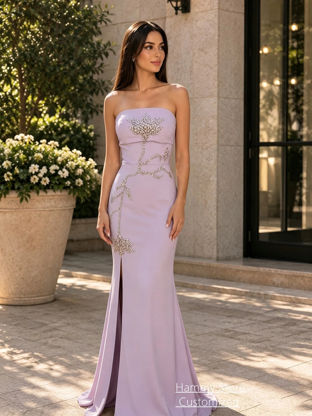 Strapless Mermaid Evening Gown | Embellished Cape Style | Braviixx