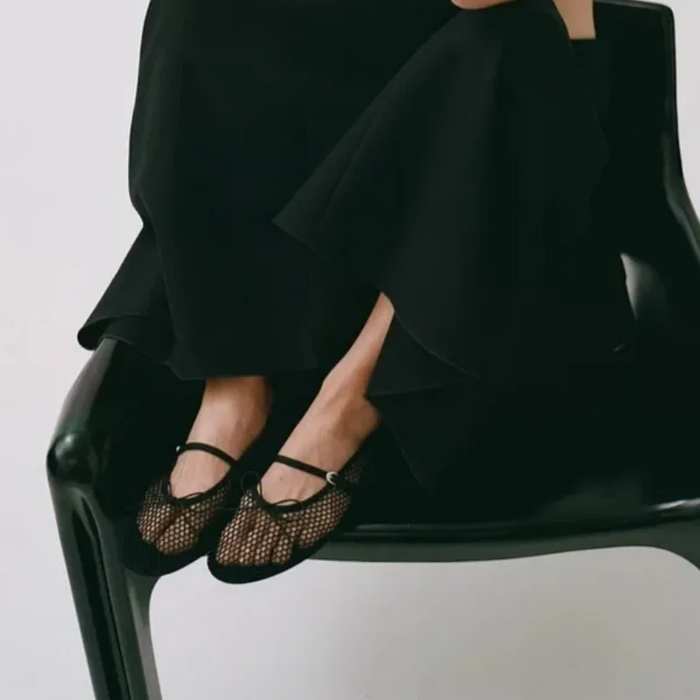 Mesh Summer Ballet Flats Shoes Women Buckle Strap Breathable 2025 New Flats Shoes Ladies Black Mary Janes Footwear Loafers