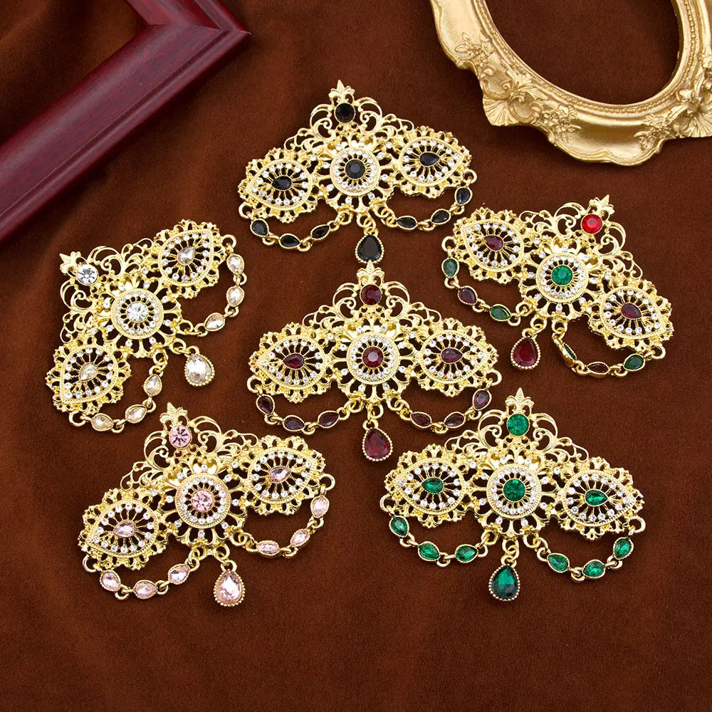 Crystal Caftan Brooch | Teardrop Chains | Braviixx