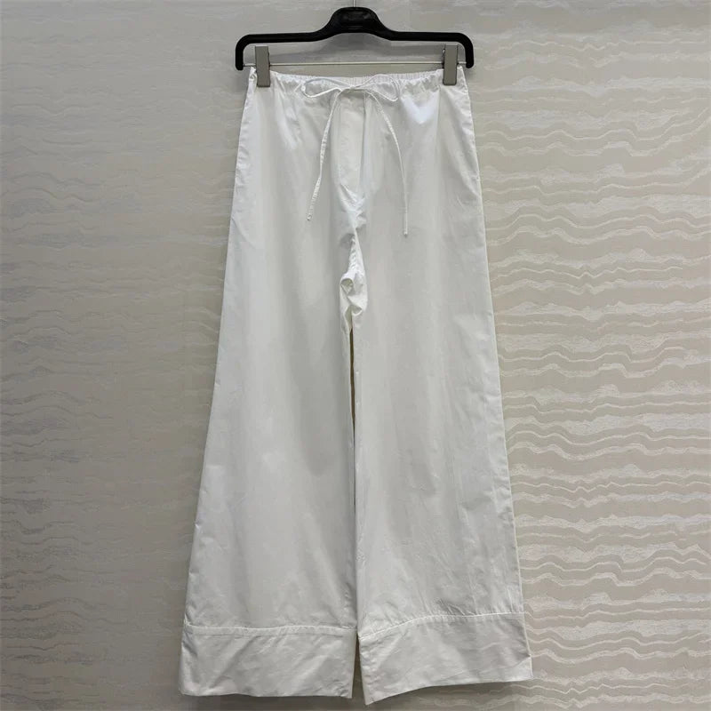 Women's pants New low waisted loose straight leg pants for the summer of 2026 Wool blend women's suit pants y2k casual pants