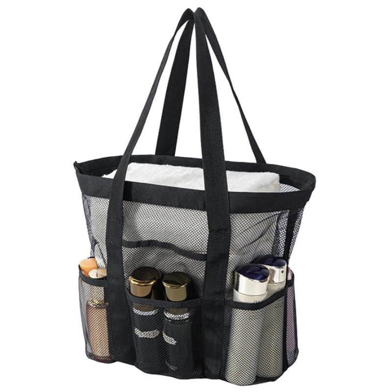 Mesh Beach Tote Bag | Exterior Pockets & Twin Handles | Braviixx
