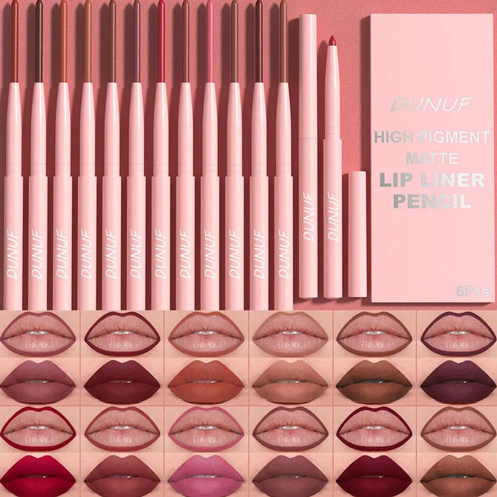 6-Piece Lip Liner & Lipstick Kit | A-B Shade Collections | Braviixx