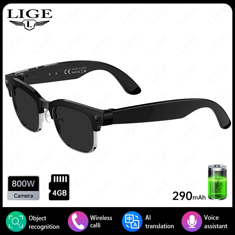 AI Color-Changing Camera Smart Glasses with Bluetooth Calling | Braviixx