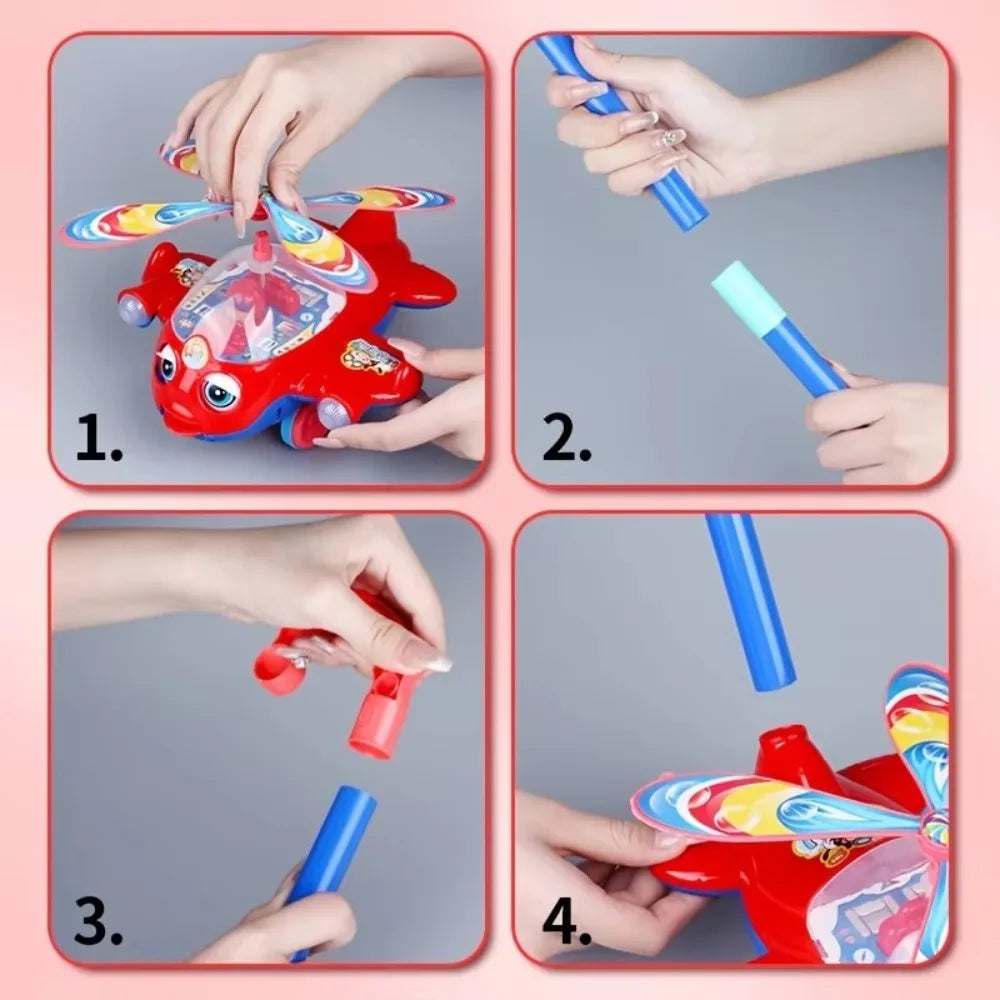 Push-Along Airplane Toy with Bell | Braviixx