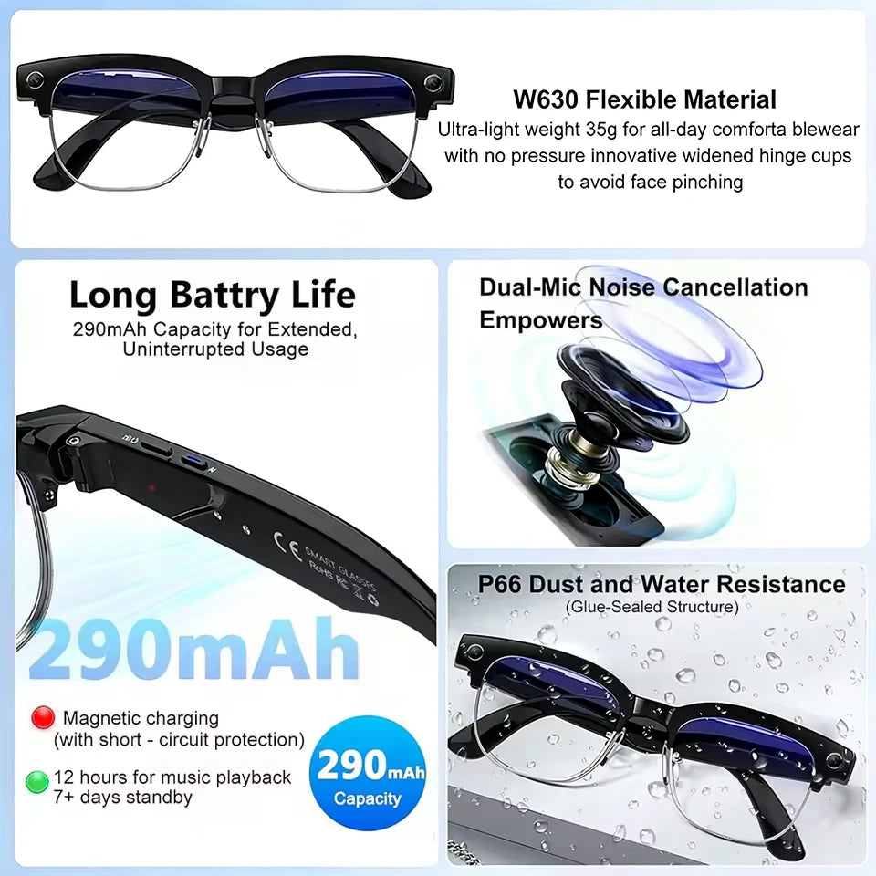 800W AI Camera Smart Glasses with Bluetooth Audio & Translation | Braviixx