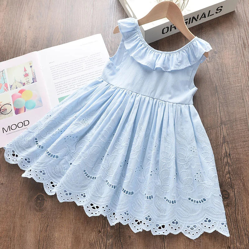 Girls' Cotton A-Line Party Dress | Sleeveless Kids Dress 2T–6T | Braviixx